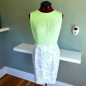 60s Vintage Paisley Green Dress Sz M-L